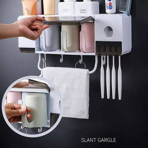 Toothpaste_shelf - Distributeur de dentifrice avec goblets et accessoires